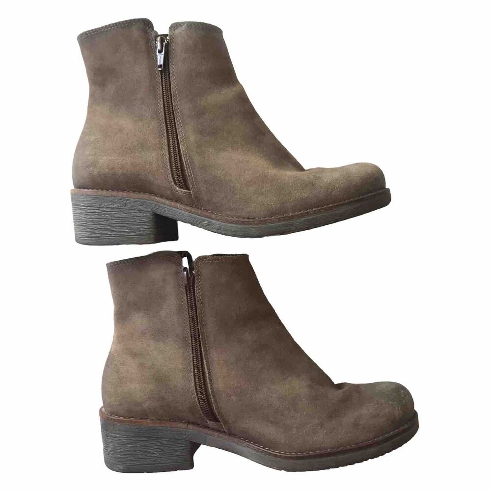 Naot Boot EU39 8 US Wander Leather Ankle Brown Doubl Zip Brushed Suede Boho Chic
